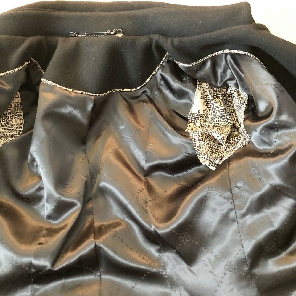 Trina Turk wool blend winter coat black size 0P - Picture 6 of 8